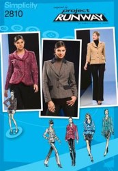 2810  SIMPLICITY RUNWAY LINED COLLAR JACKET, BACK TAB OR NOT PATTERN 12-20 UNCUT